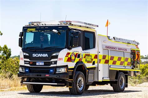 Detailed view of the Scania P450B4X4HZ XT fire truck features and equipment