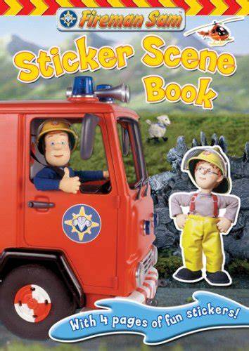 Photo of Fireman Sam sticker book cover with examples of stickers