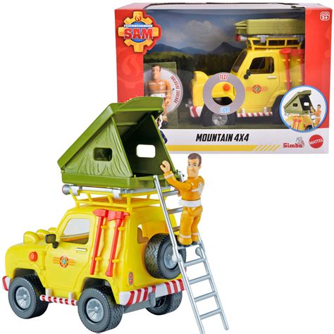Czerwony jeep ratunkowy z serii Strażak Sam z akcesoriami