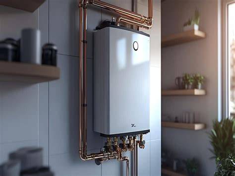 Thematic photo: Modern gas boiler in a home setting