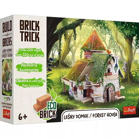 Zestaw do budowania remizy strażackiej Trefl Brick Trick z prawdziwymi cegłami i drewnem