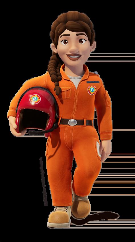 Pilotka Krystyna Kaminski z serialu Strażak Sam w stroju pilota