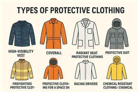 Infographic or photo showing different types of BHP clothing and equipment