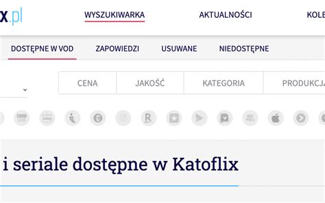 zrzut ekranu z interfejsem wyszukiwania filmów i seriali na platformie Upflix.pl z opcją włączenia powiadomień
