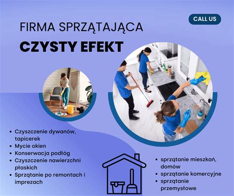 Pracownicy firmy sprzątającej w jednolitych strojach z logo firmy