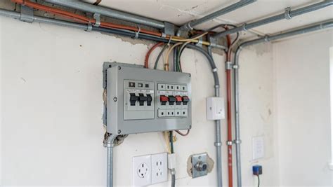 Zdjęcie panelu sterowania lub elementu instalacji elektrycznej w budynku