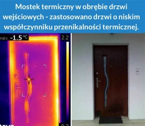 Porównanie zdjęcia termowizyjnego i rzeczywistego, ukazujące mostki cieplne