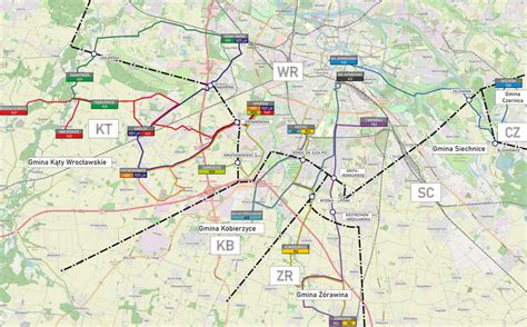 Mapa nowych tras linii autobusowych MPK 21 i 22 między Częstochową a Blachownią
