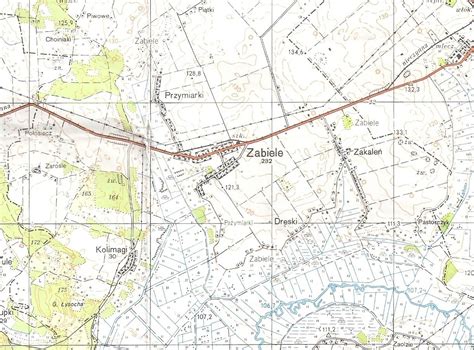 Zabiele: mapa historyczna lub rysunek średniowiecznej wsi