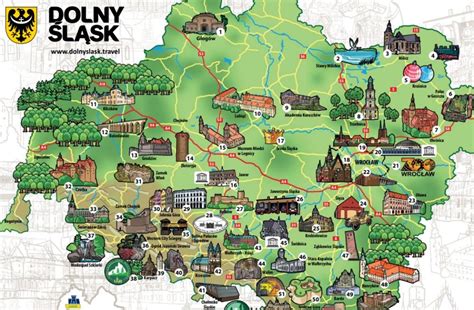 mapa Dolnego Śląska z zaznaczonymi miejscami pożarów