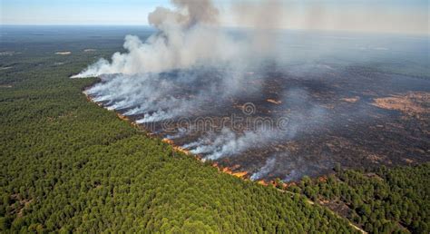 Historical photo of the Kuźnia Raciborska forest fire, showing vast smoke or flames, or a map of the affected area