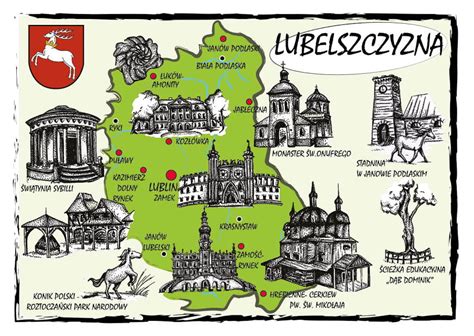 Mapa Lubelszczyzny z zaznaczoną Gminą Strzyżewice i miejscowością Dębina