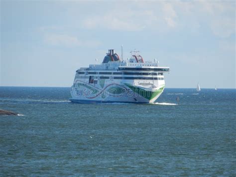 The ferry Wawel sailing on the Baltic Sea, contemporary photo