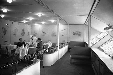 Interior of the Hindenburg, showing a dining room or lounge area