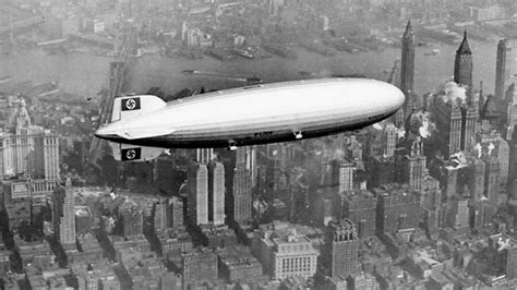 Hindenburg with swastikas painted on its tail fin