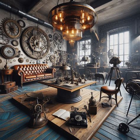 Wizualizacja sali bankietowej w stylu steampunk w Factorii