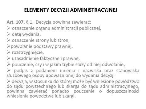 infografika przedstawiająca kluczowe elementy decyzji administracyjnej