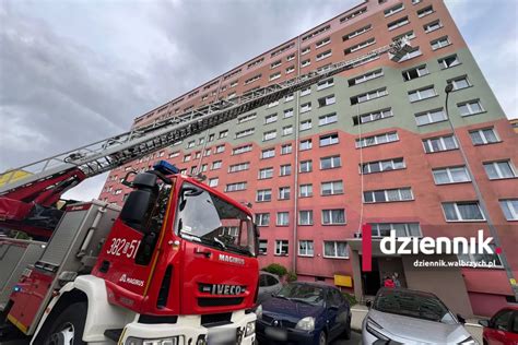 Zdjęcie ilustrujące dym wydobywający się z okien kamienicy, interwencja policji i straży pożarnej