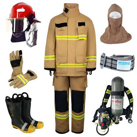 Thematic photo of a firefighter in specialized headwear or tactical gear in a forest/outdoor setting, with a subtle moro pattern