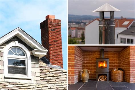 Graphic illustrating types of chimneys: smoke, exhaust, and ventilation
