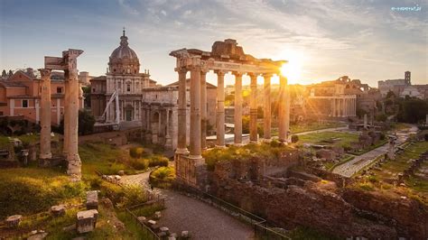 Starożytny Rzym, panorama z widokiem na Forum Romanum i Koloseum