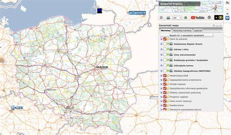 Mapa katastralna Gminy Kozłów z podziałem na działki ewidencyjne i numerami