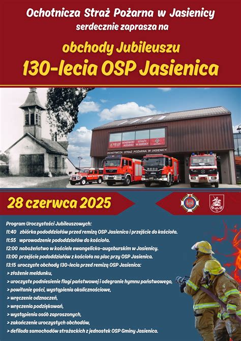 Oficjalne wystąpienia i składanie meldunku podczas jubileuszu OSP