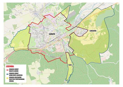 Mapa historyczna regionu Lęborka z zaznaczeniem Kębłowa i Kisewy