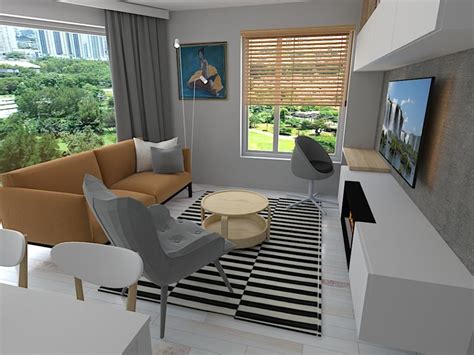 Wnętrze pokoju dziennego remizy strażackiej