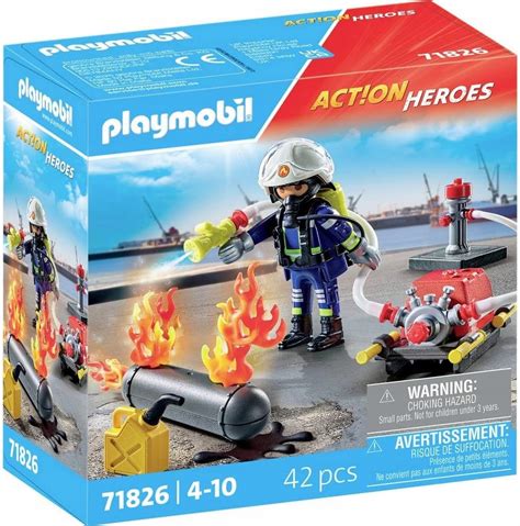 Zestaw Playmobil Strażak z pompą wodną w akcji ratunkowej