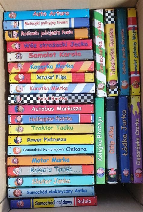 Kolaż z okładek różnych książek z serii 