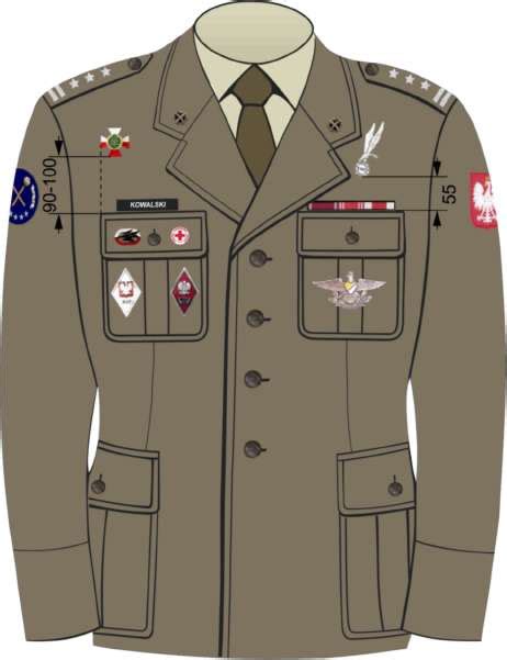 Schematyczna wizualizacja rozmieszczenia kieszeni na kurtce softshell strażackiej.