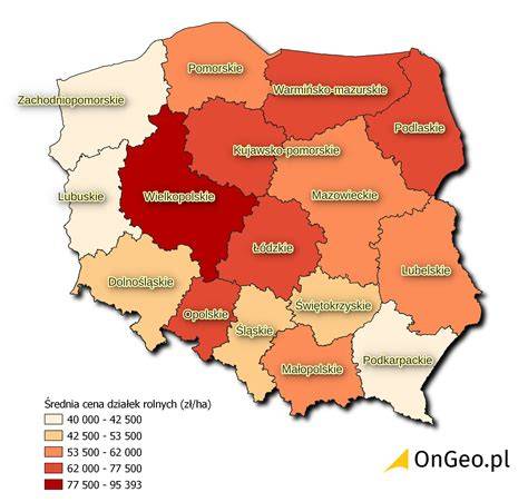 infografika porównująca średnie ceny wynajmu sali OSP w różnych regionach Polski