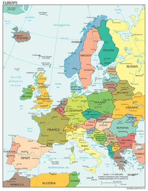 Mapa z regionami UE i ich programami wsparcia