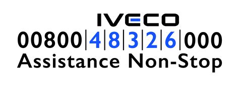 Logotyp Iveco Assistance Non-Stop oraz schemat działania centrum obsługi klienta