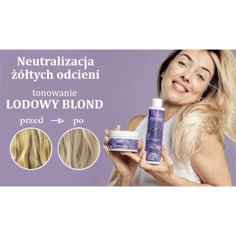 Infografika: mechanizm neutralizacji żółtych odcieni włosów przez szampon tonujący