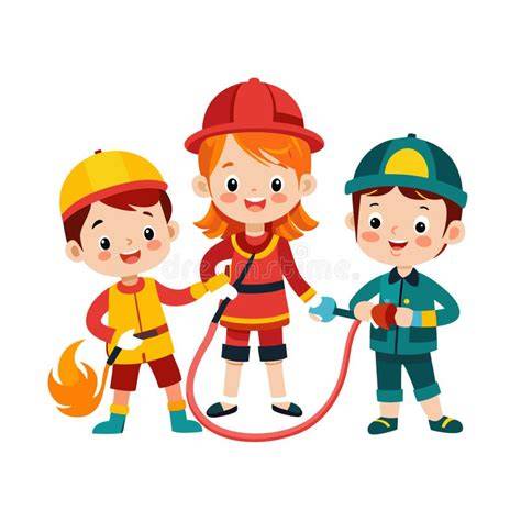 Thematic photo of children playing firefighters