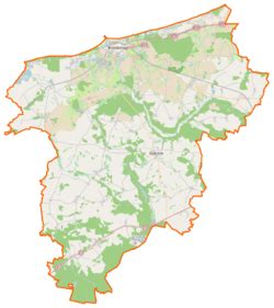 Mapa obszaru pożaru między Grzybowem a Dźwirzynem