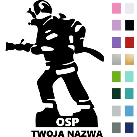 Naklejka na samochód OSP z własnym napisem i logo