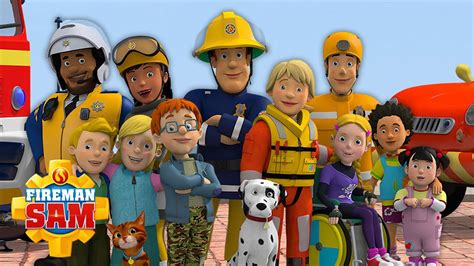 Thematic photo of Fireman Sam and his friends from the animated series