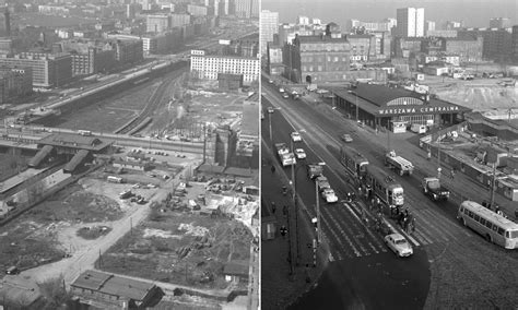 Widok z zewnątrz na Dworzec Centralny w Warszawie, gdzie doszło do pożaru