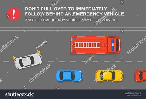 Infographic showing traffic rules for emergency vehicles