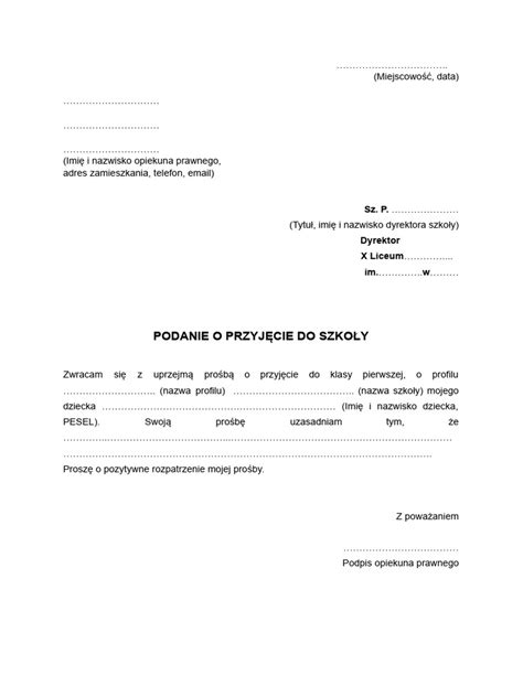 Formularz podania o przyjęcie do OSP