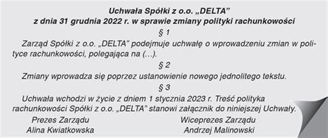 schemat przedstawiający strukturę polityki rachunkowości jednostki z podziałem na sekcje i kluczowe elementy