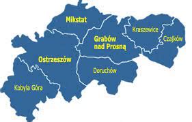 Mapa powiatu wejherowskiego z zaznaczonymi miejscami pożarów