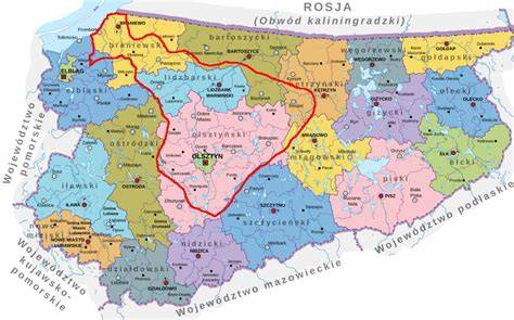 Mapa regionu z zaznaczonymi gminami Łapanów, Trzciana, Żegocina