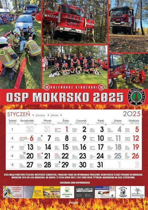 zdjęcie kalendarza OSP z logotypami sponsorów