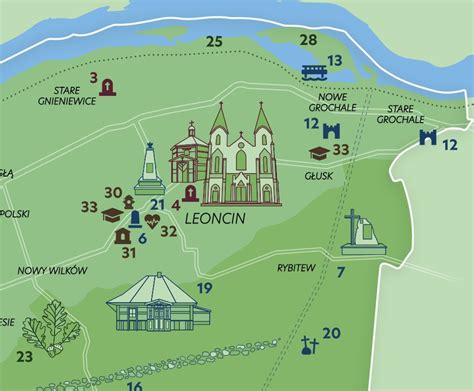 mapa Legnicy z zaznaczonymi punktami historycznymi