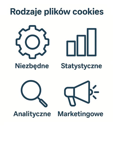 Grafika przedstawiająca różne rodzaje plików cookies