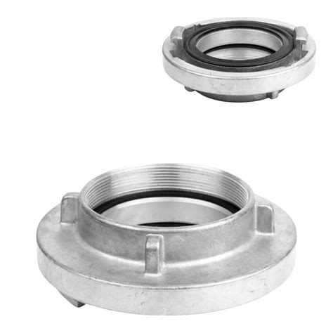 Przykłady różnych typów złączek Storz (gwintowane, kołnierzowe, redukcyjne)